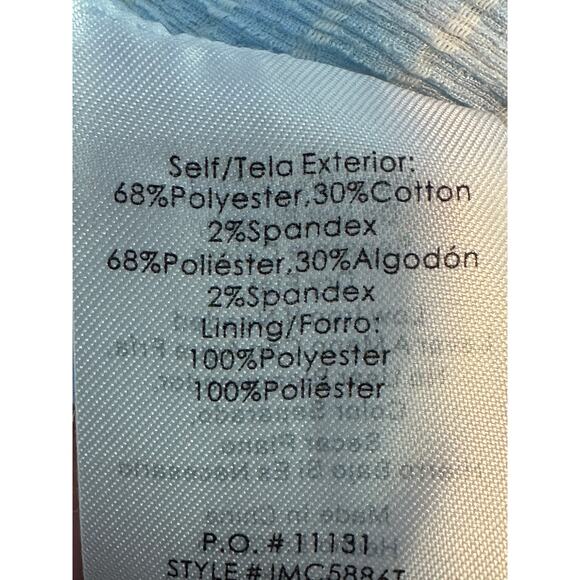 Vestique Blue White Checkered Pattern Long Sleeves Ruched Crop Top size M - Picture 4 of 16